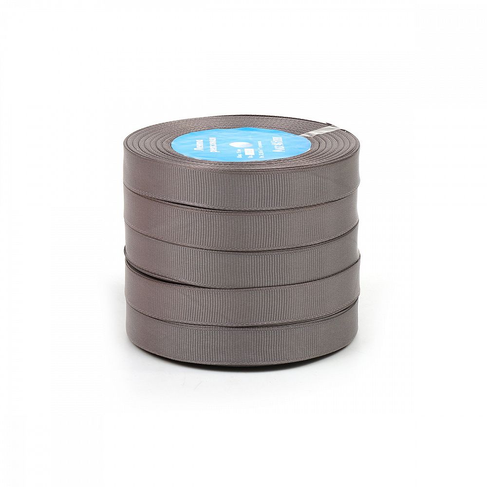 Лента репсовая (в рубчик) 15.0 мм, цв. 012 серый For Hobby 5 шт по 22.86м (±1м) Лента репсовая (в рубчик) 15.0 мм, цв. 012 серый For Hobby 5 шт по 22.86м (±1м)