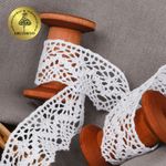 Кружево вязаное (тесьма) 32 мм, цв.02 белый, уп. 25 м, Kruzhevo