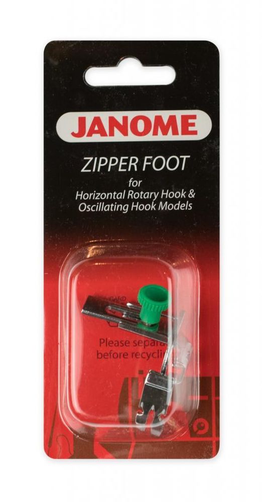 Лапка для швейной машины (в блистере) для молнии узкая с адаптером Janome, 1 шт, 200342003