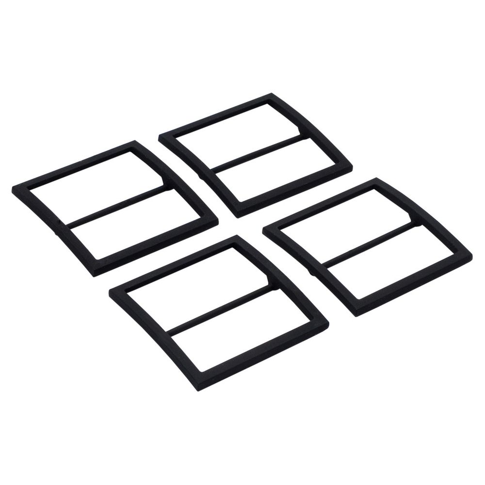 Пряжка ременная металл 50 мм ушко, 59х59 мм, черная резина, 4 шт