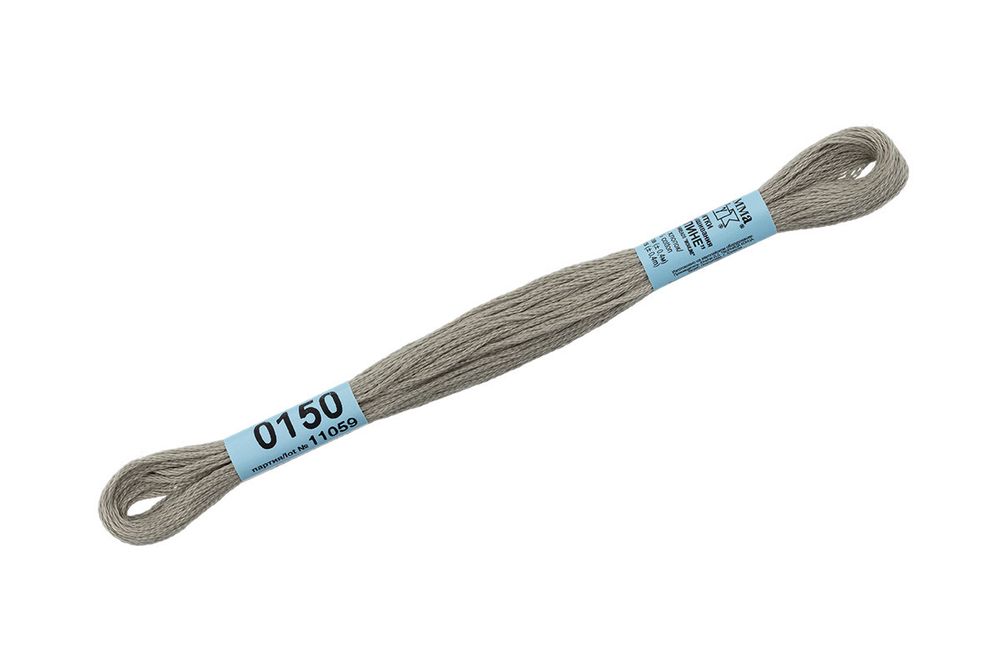 Мулине Gamma 100% хлопок, цв.0150 св-серый, 24 мотка по 8 метров