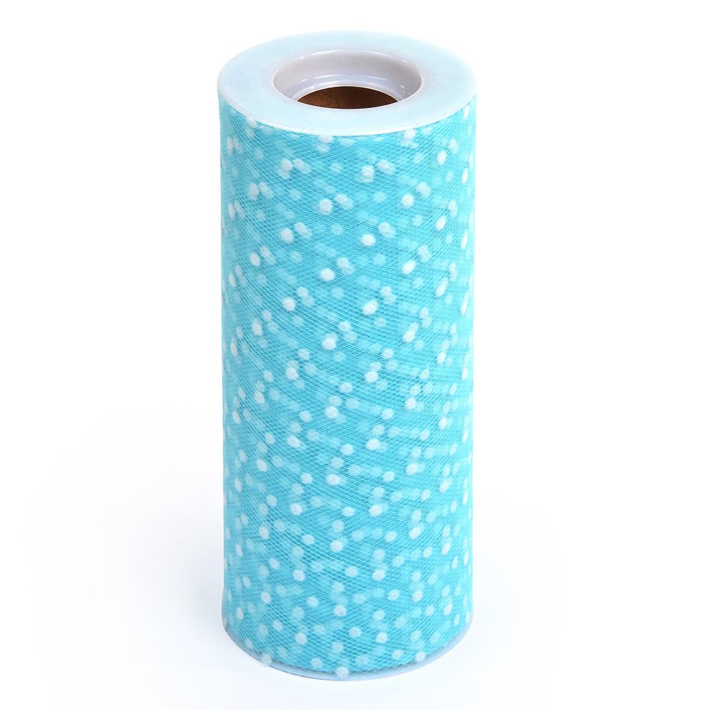Фатин на шпульке средней жесткости 150 мм / 22.86 метра, TBY.T663.015, цв.015 голубой