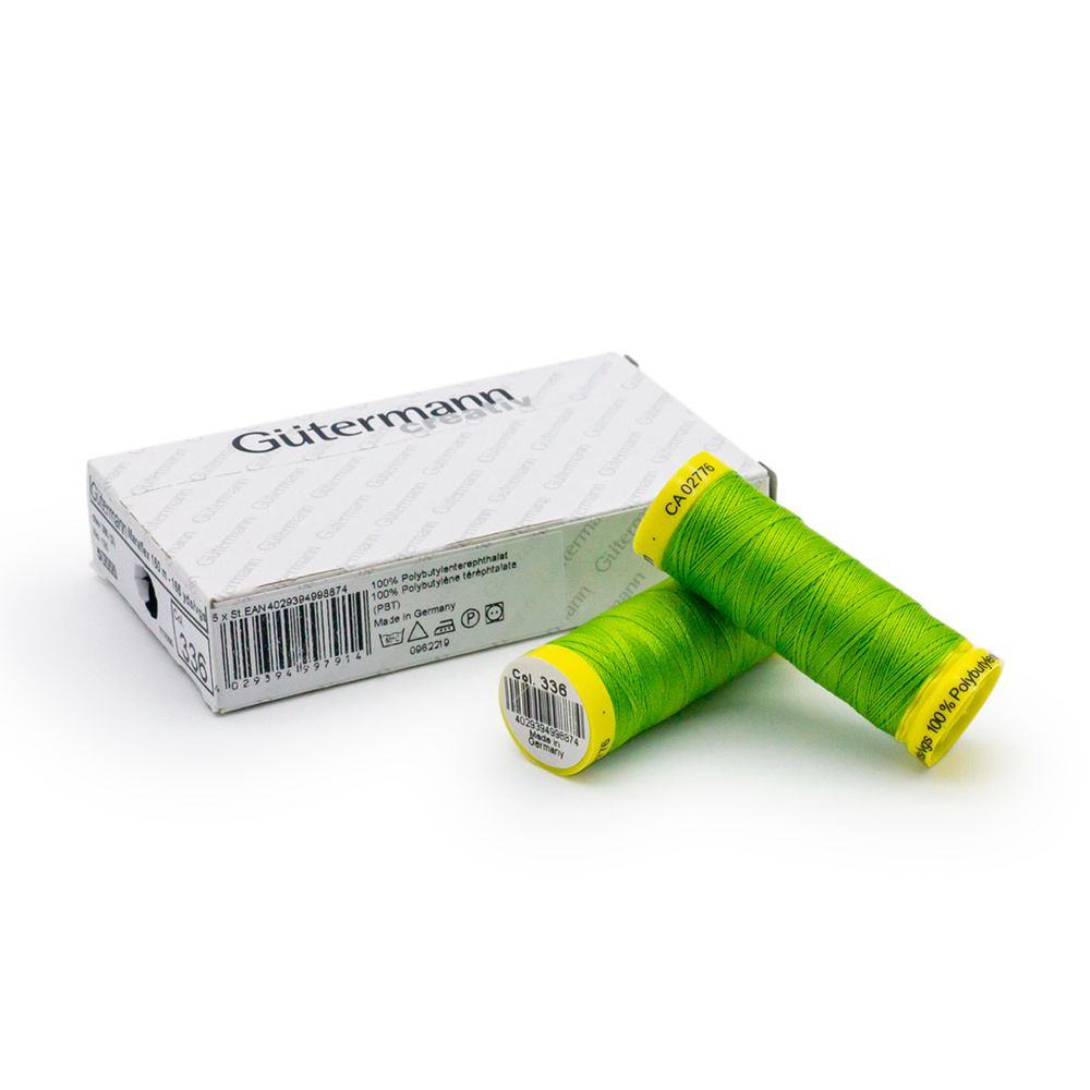 Нитки для трикотажа Gutermann Maraflex, 150м, 336 лаймовый, 5 катушек