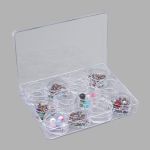 Пластиковый контейнер с 12 баночками, 12,5х9,5х1,8см, 29677