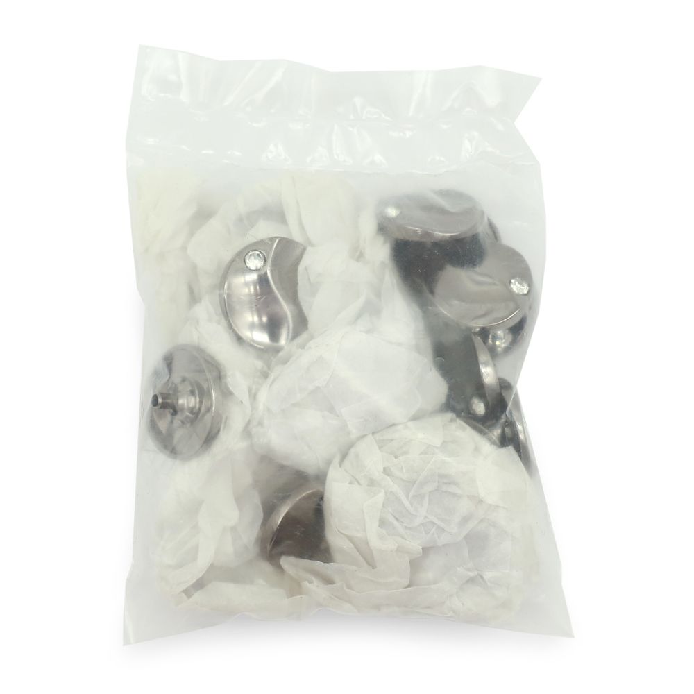 Часть кнопки Альфа (S-образная) ⌀22 мм (A-часть), 5/22 чер.никель мет.BRASS (А) инь-янь со стразом, 20 шт