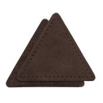 Заплатки пришивные из замши, треугольник равносторонний 8см с перфорацией, 2 шт, 100% кожа, 21 темно-коричневый, 59126