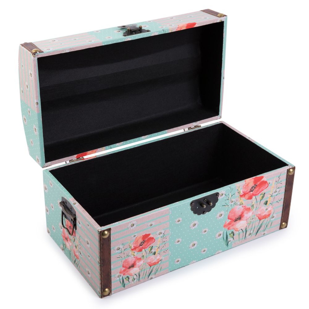 Шкатулка декоративная сундучок 39х21х21 см, 017 Красивые маки, Gamma DBK-04