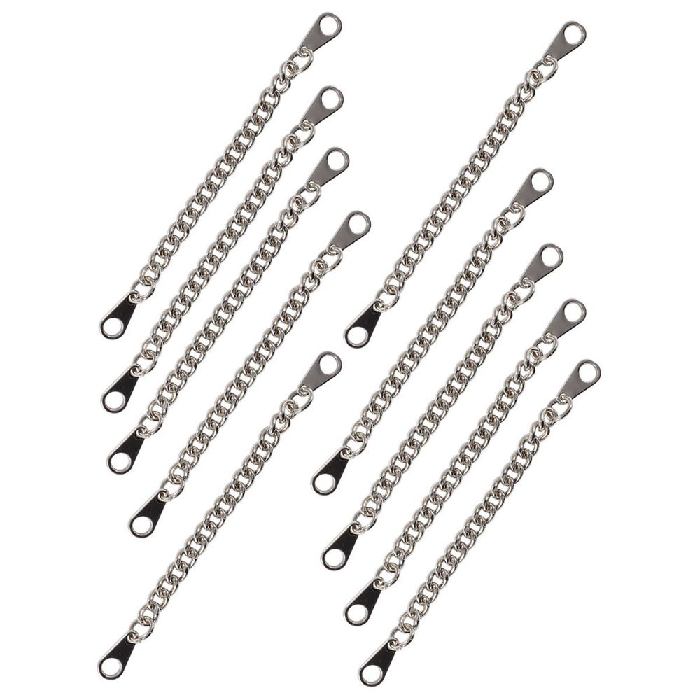 Вешалка-цепочка для одежды 100х5 мм, никель, 10 шт