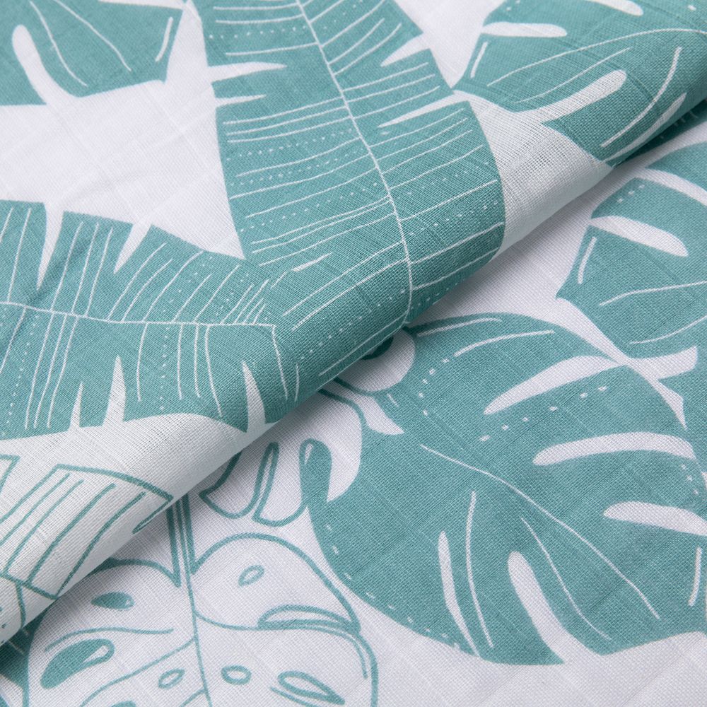 Муслин 105 г/м², 125 см, 14-тропические листья, Peppy