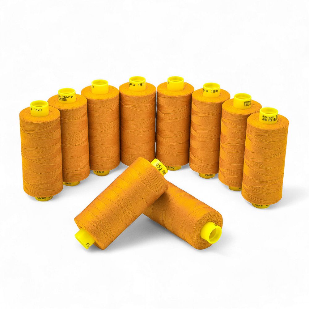 Нитка особо тонкая Gutermann Mara №150 (150/2), 1000 м, 713953, цв. 362 янтарный, 1 катушка