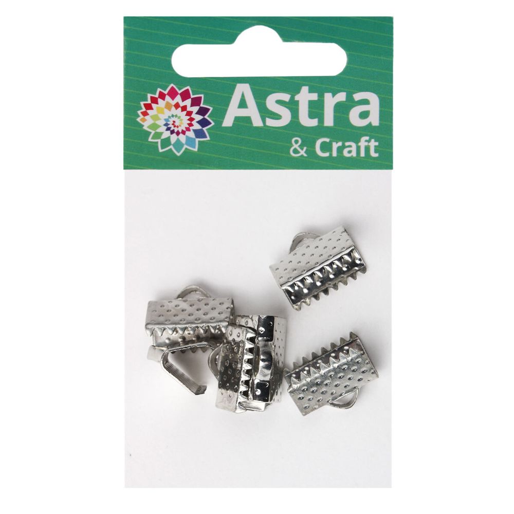 Концевик для ленты, 10 мм, 6 штук, Astra&Craft (никель) 4AR2030