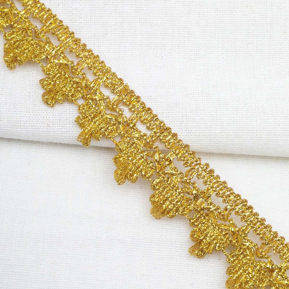 Тесьма отделочная вязаная 32 мм, 10 м, (золото)