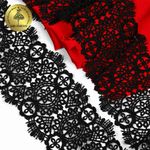 Кружево гипюр (плетёное) 85 мм / 4.5 метра, TBY.SUN.02, цв.черный