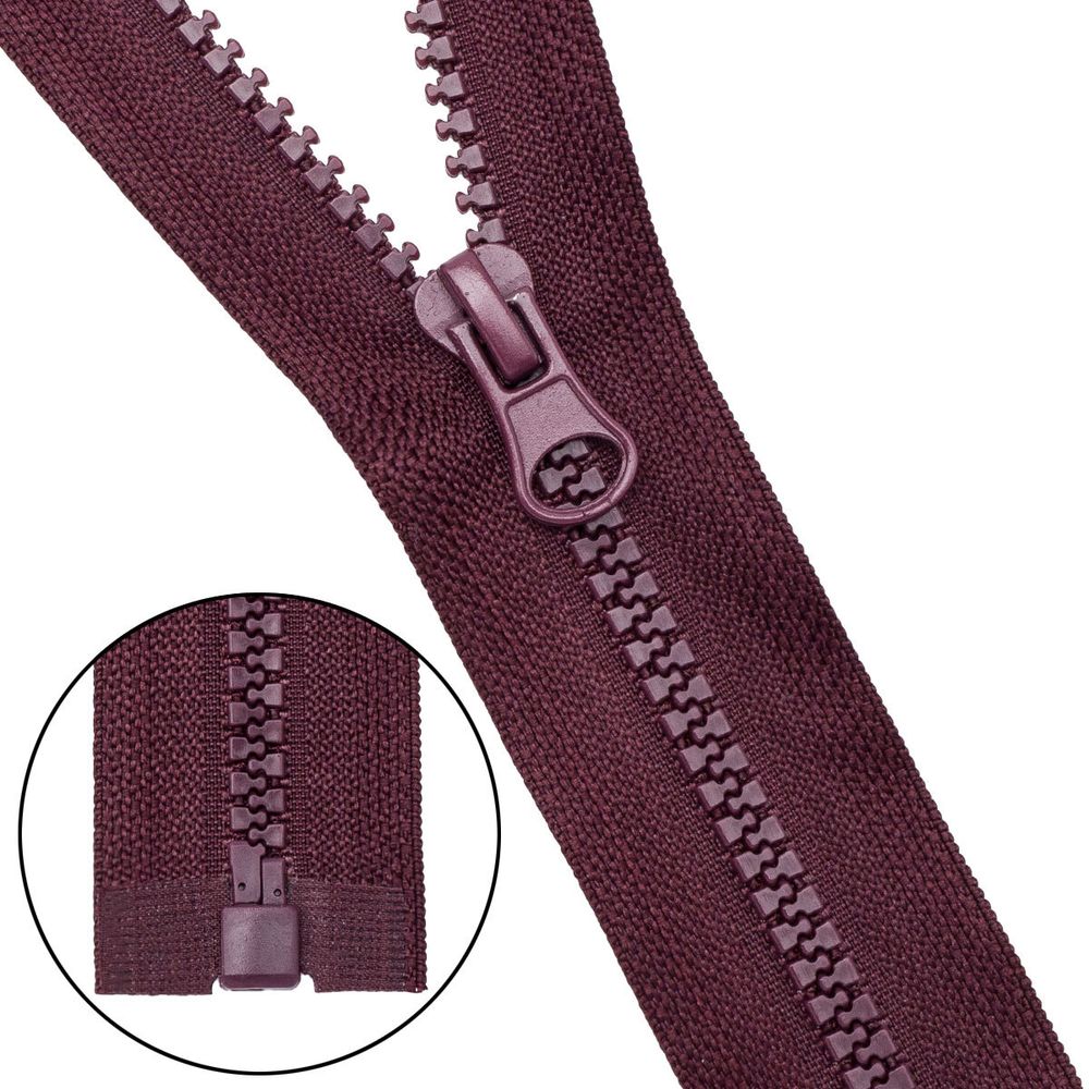 Молния трактор Т5 (5 мм) 1 зам., разъем., 40 см, 864 т.бордовый, 10 шт