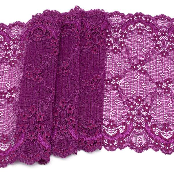Кружево бельевое эластичное 215 мм / 10 м, свекольный, RE00460