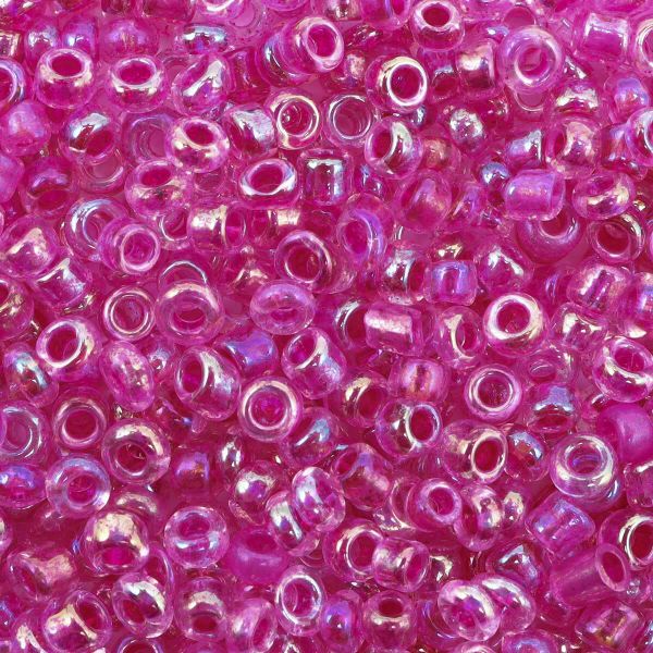 Бисер Astra&Craft 11/0 (2.1 мм), 200 г (10х20 г), цв. 219 фуксия/прозр. с цвет. центром (радужный)