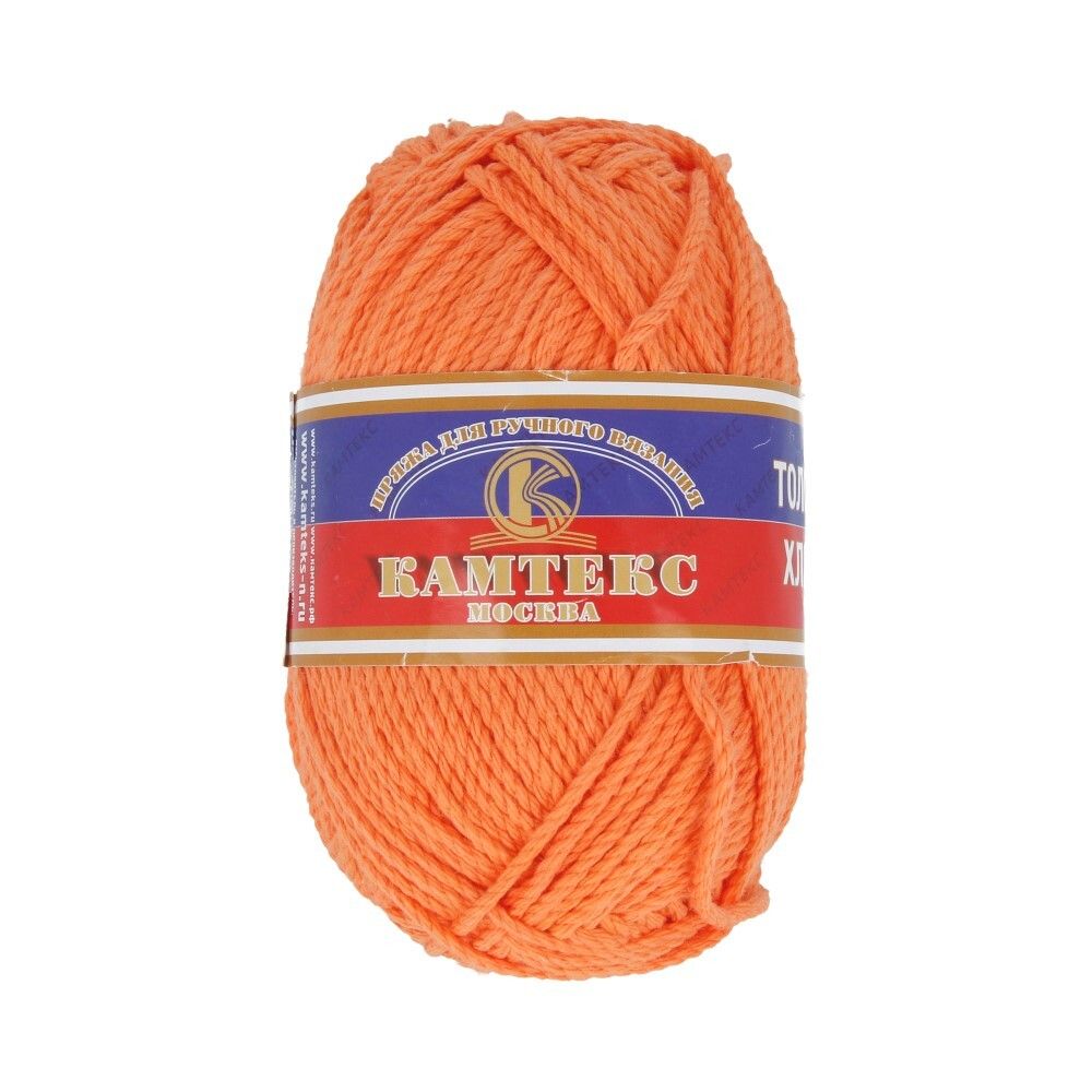 Пряжа Камтекс Толстый хлопок / уп.10 мот. по 100 г, 95 м, цв.035 оранжевый