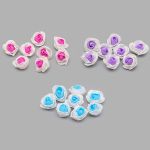 Цветочек-розочка из фоамирана 38 мм, микс №5, 3 цвета, 24 шт
