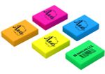 Ластик прямоугольный ассорти, 5 цветов, термопластичная резина, LLS-01 35х25х8 мм, 45 шт, шоу-бокс, Лео LLS-01