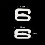 Крючки для бюстгальтера металл 8.0 мм, 01 белый, 100 шт