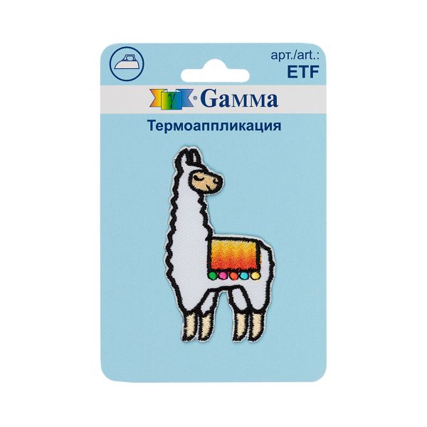 Термоаппликация №02, 1 шт, 01-221 Лама 3.5х6.1 см, Gamma ETF