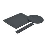 Набор кожаных термоаппликаций Hand Made: круг №39 (1шт), прямоугольник №12 и №38 (х1шт), 43 черный