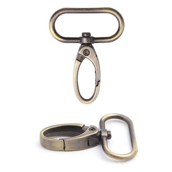 Карабин металл 30.0 мм (49х38 мм), тертая бронза, ГУ12849, 4 шт