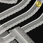 Кружево эластичное (стрейч) 25 мм, 8028, цв.F102 молочный уп.50м, Kruzhevo