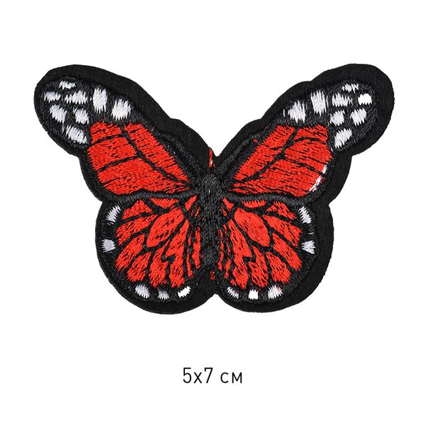 Термоаппликация 2175 Бабочка 5х7см, красная, уп.10 шт