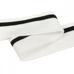 Подвяз (довяз) трикотажный 3.5х80 см, белый с черной полосой, 100% п/э, 5 штук