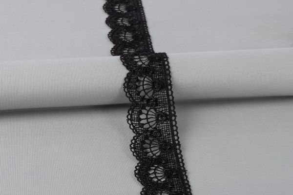 Кружево гипюр (плетёное) 41 мм / 10 м, GP002BL черный, Gamma GGM-4102