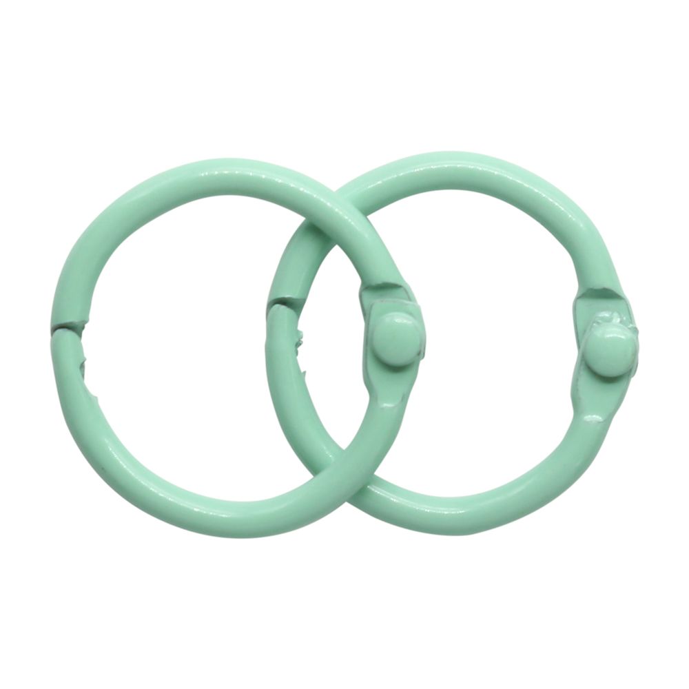 Кольца для альбомов разъемные металл 20 мм, 10 шт, мята, 5AS-102