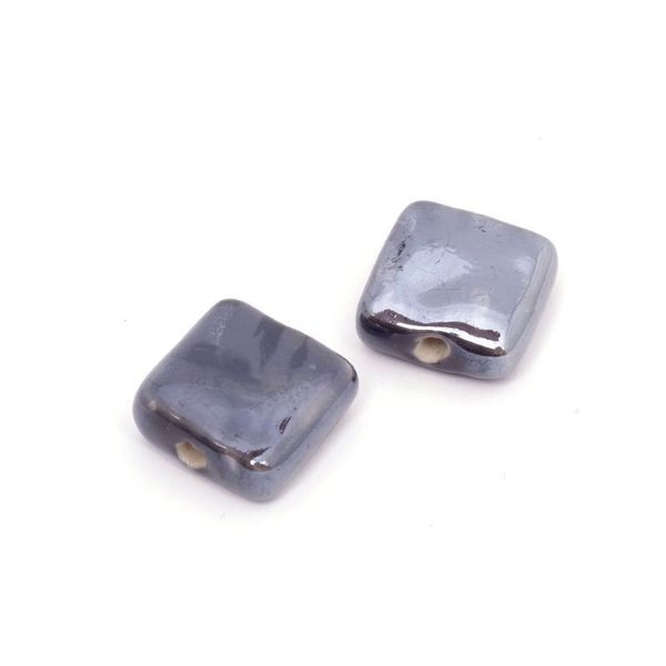 Бусины керамика 19х18х8 мм, in ⌀3 мм, цв. 001 черный, 2 шт, Tesoro