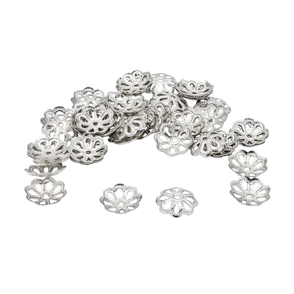 Шапочка для бусин, 10мм 50 шт/упак, Astra&Craft (Никель), 4AR198