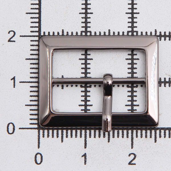 Пряжка ременная металл 20 мм, прямоугольная, олово (чер.никель), 2 шт, MB-155
