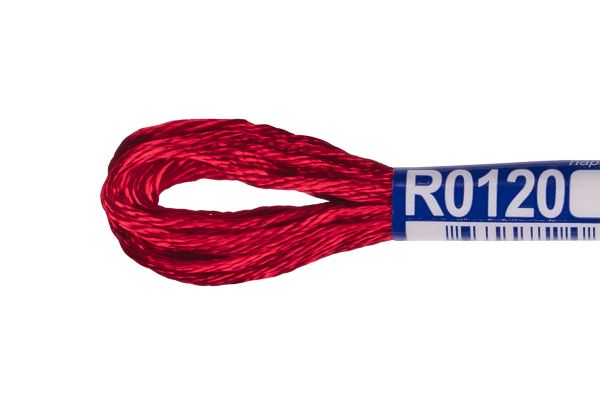 Мулине Gamma вискоза 100%, цв.R0120 т-красный, 12 мотков по 8 метров