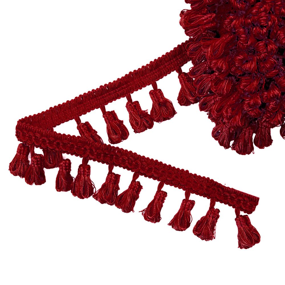 Бахрома отделочная 50.0 мм / 10 метров, с кистями 274 бордо