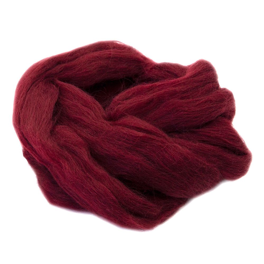 Шерсть для валяния Камтекс Лента для валяния п/тонкая 1х50 г, (25-28 мкр), 2.1 м, 047 бордо, 614644-43