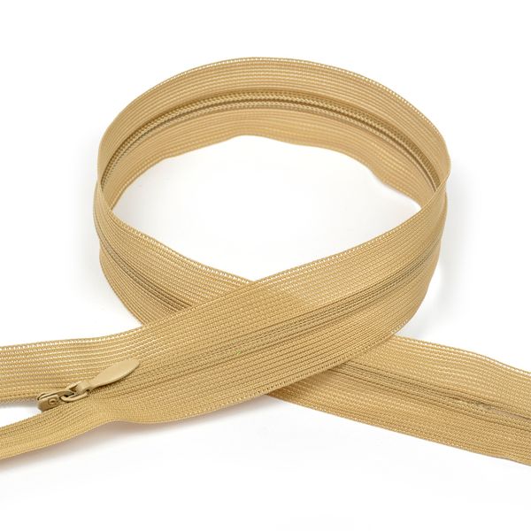 Молния потайная (скрытая) Т3 (3 мм) 1 зам., н/раз., 20 см, цв.F308 бежевый уп.50 шт