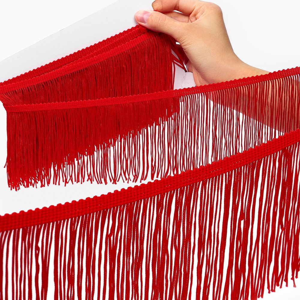 Бахрома отделочная широкая 100.0 мм / 4.5 метра, цв.26 красный