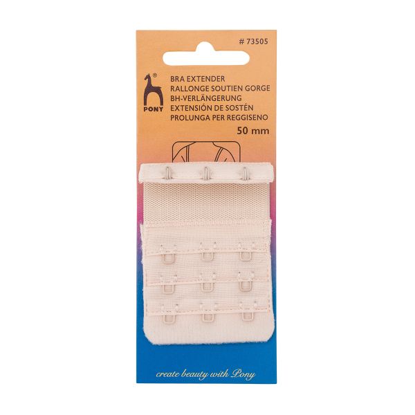 Удлинитель застежки для бюстгальтера 3*3, 50 мм, бежевый, 1 шт, Pony, 73505