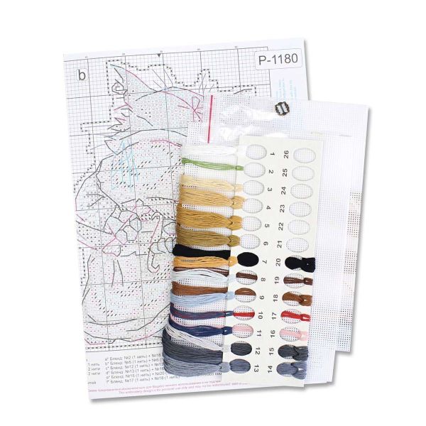 Набор для вышивания нитками МП Студия, на пластиковой канве Кот Базилио 14х10см