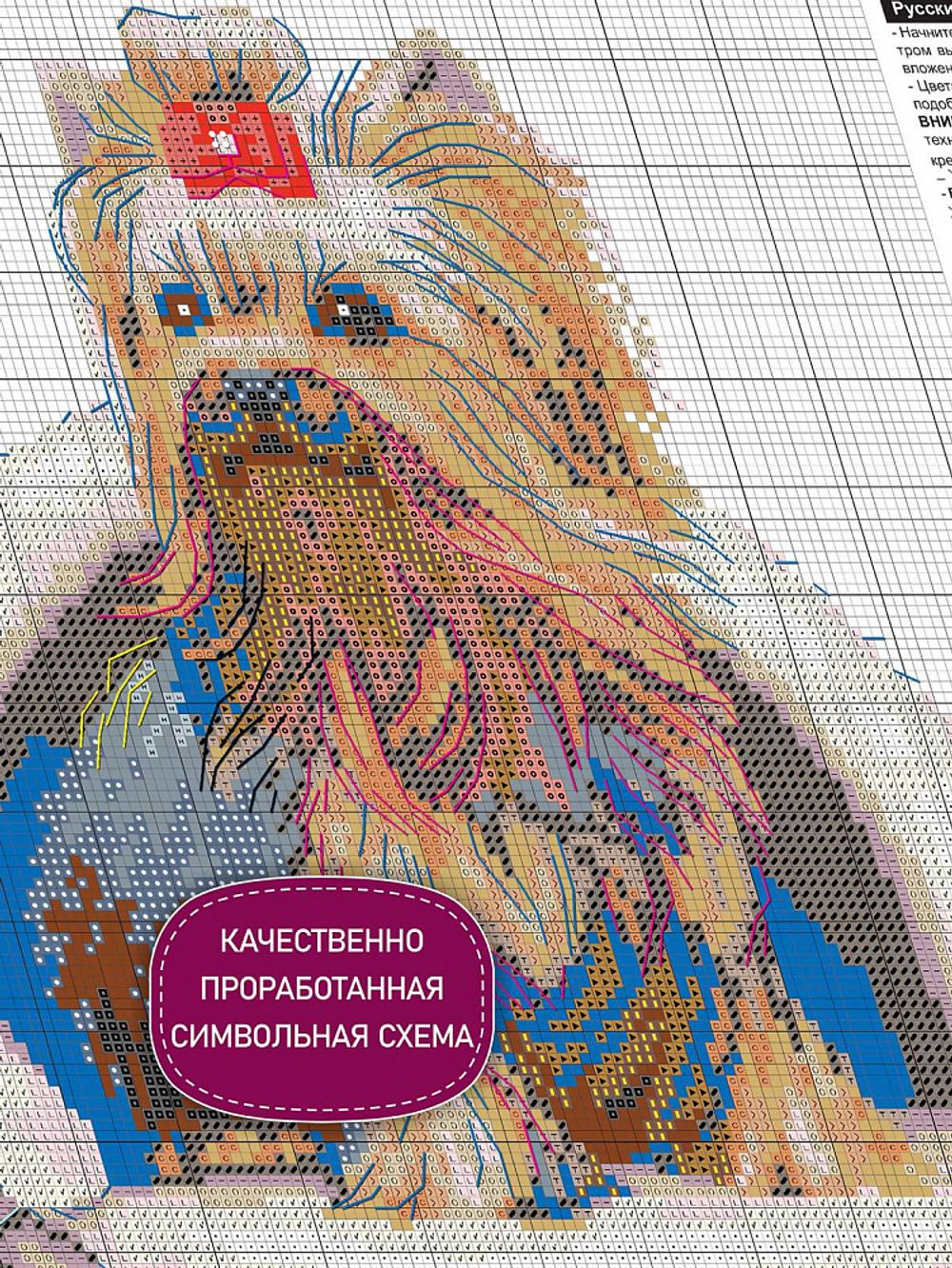 Набор для вышивания нитками Риолис, Йоркширский терьер 25х25 см