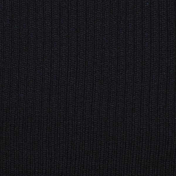 Полотно трикотажное акрил плотное 2х2, 40 см / 1 метр, в-01 черный