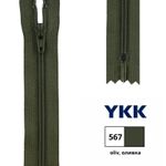 Молния спираль (витая) YKK Т3 (3 мм) 1 зам., н/раз., 20 см, цв. 567 оливка, 0561179/20, уп. 10 шт /TOS/