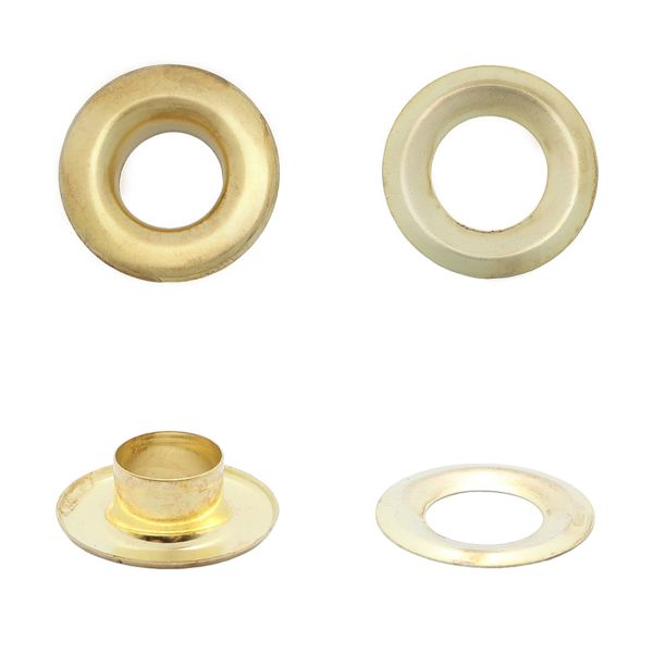 Люверсы металл ⌀_9.2 мм (внутр.), h6.32 мм (внутр.), №24, сталь, New Star, золото, уп≈1000 шт