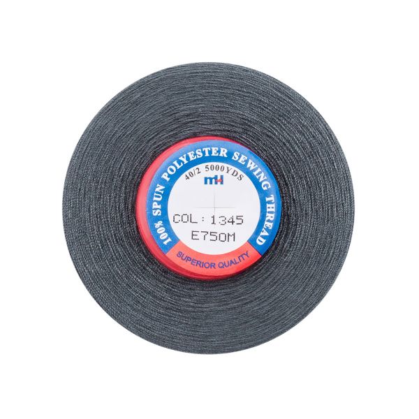 Нитки швейные Euron mH 40/2, 5000 ярд, 1345 гранитно-серый, 1 катушка
