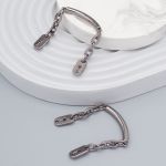 Цепочка-вешалка 105х 7 мм, металл, Pewter олово, чер.никель, 2 шт, MB196