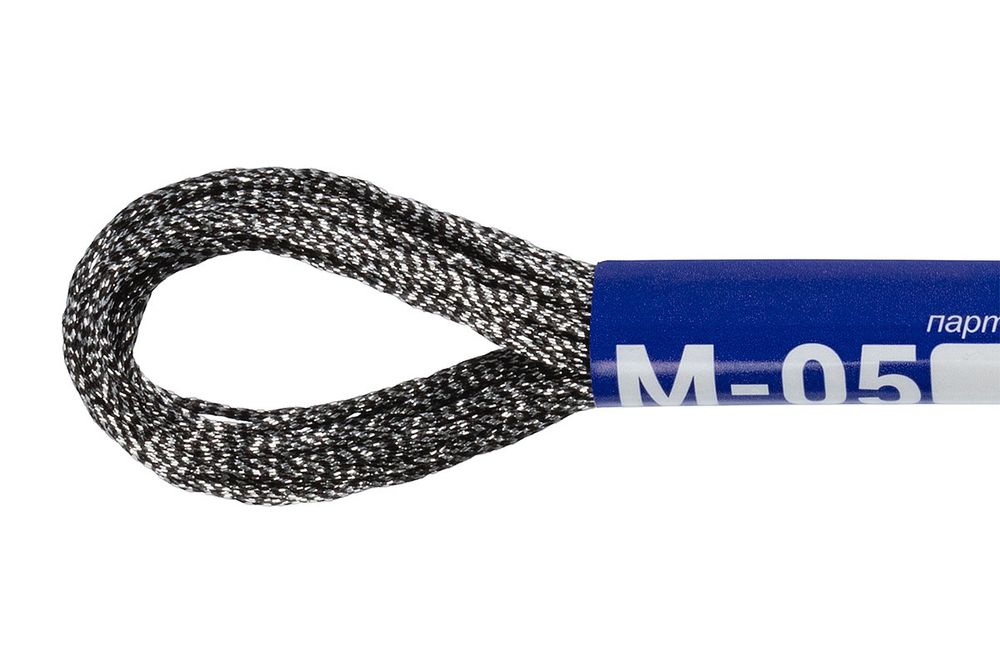 Мулине Gamma металлик, цв.М-05 черный/серебро, 12 мотков по 8 метров