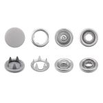 Кнопка рубашечная (джерси) закрытая ⌀9.5 мм, ≈1440 шт, МЕТАЛЛ, эмаль, 523 св.серый матовый, NEW STAR